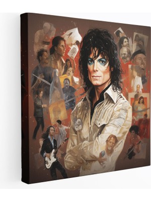 Popcas Michael Jackson Kanvas Tablo - Kolaj Duvar Dekorasyonu