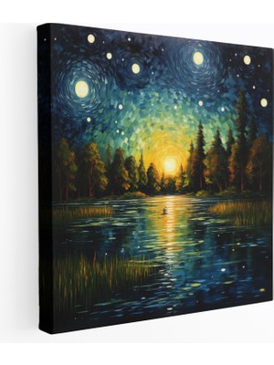 Popcas Yıldız Haritası Kanvas Tablo - Yıldız Haritası Yıldızlı Gece Kanvas Tablo Mistik