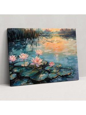 Popcas Claude Monet Nilüferler Kanvas Tablo - Kanvas Sanat Duvar Tablosu