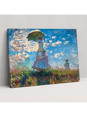 Popcas Claude Monet Güneşlikli Kadın Kanvas Tablo - Duvar Dekorasyonu