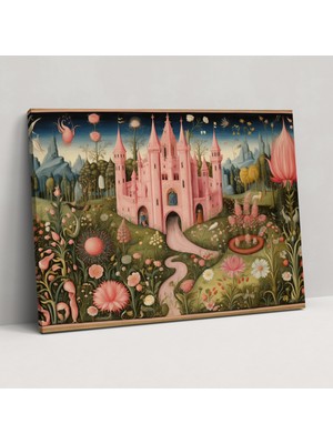 Popcas Orta Çağ Bahçe Duvar Dekorasyonu - Orta Çağ El Yazması Aydınlatma Zengin Renkler Kanvas