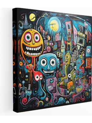 Popcas Eğlenceli Grafiti Kanvas Tablo Duvar Sanatı - Eğlenceli Grafiti Ev Dekorasyonu