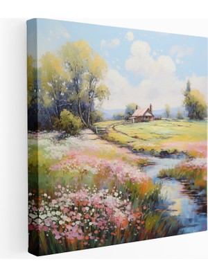 Popcas Huzurlu Kırsal Manzara Kanvas Tablo
