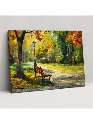 Popcas Leonid Afremov Park Huzur Kanvas Tablo - Leonid Afremov Kanvas Duvar Sanatı
