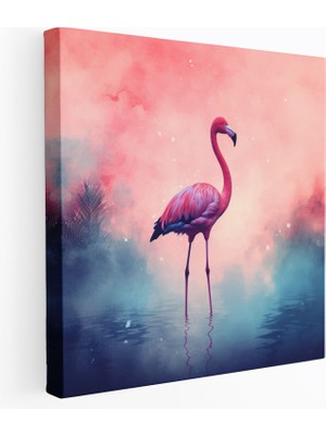 Popcas Flamingo Duvar Sanatı - Suluboya Siluet - Duvar Süsü Ev Dekorasyonu Flamingo Duvar Sanatı