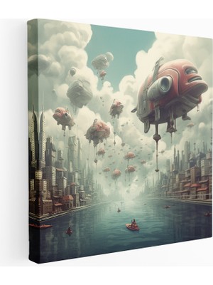 Popcas Rüya Kent Manzara Kanvas Tablo