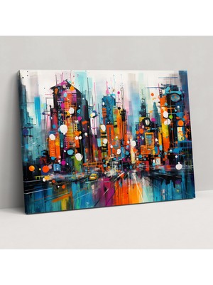 Popcas Graffiti Neon Kanvas Tablo - Duvar Dekorasyonu Ev Dekorasyonu Şehir Kültürü