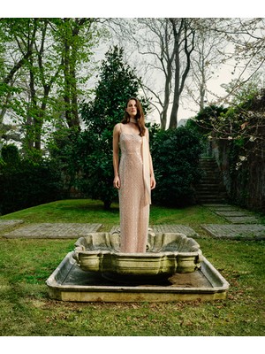 Payetli Kare Yaka Elbise IS1250002304033