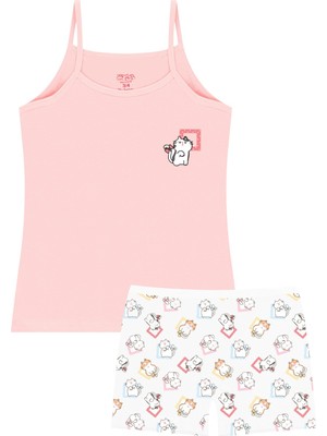 Öts Kız Çocuk Atlet Boxer Likralı Somon Girl (%96 Pamuk - %4 Elastan)