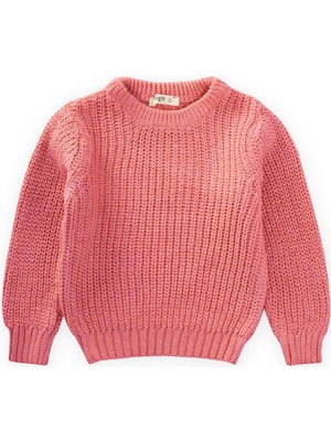 Bisiklet Yaka Selanik Triko Kazak 2-8 Yaş Somon