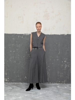 Fermuarlı Kontrast Yelek 26W70806