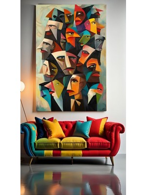 Özkacar Group Soyut Sanat Duvar Salon Güzellik Salonu Ofis Dükkan Dekarasyon Kanvas Tablo