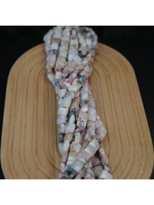 Doğal Pembe Opal Taşı Kare Kesim Pembe Opal 10 mm Fasetli Doğaltaş (1 Dizi - 40 Adet )