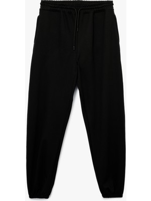 Rahat Kesim Fermuarlı Cep Detaylı Beli Bağcıklı Viskon Jogger Spor Eşofman Altı