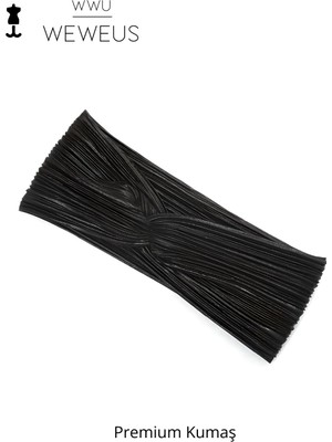 Weweus Parlak Siyah Renk Premium Kadın Saç Bandı