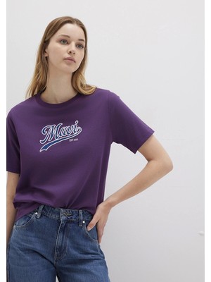 Mavi Mavi Logo Baskılı Mor Tişört 1613565-70679