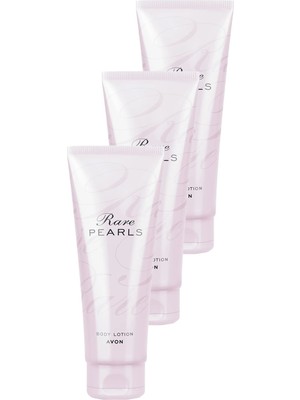 Avon Rare Pearls Kadın Vücut Losyonu - 3'lü Nemlendirici Set (3×125 ml) - Yemyeşil Çiçek ve Misk Aromalı