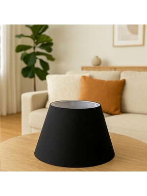 Homing 22 cm Kumaş Abajur Başlığı Natürel Renkli Ev ve Ofis Kullanımı İçin Modern Tasarım