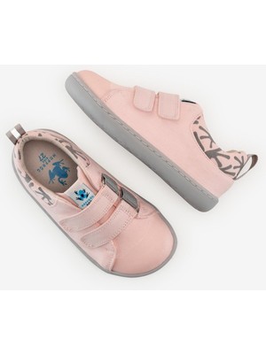 Hopfrög Smart Walker Canvas Play Toz Pembe Barefoot Çocuk Ayakkabı Tekstil Kauçuk Tabanlı