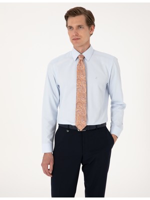 Pierre Cardin Erkek Açık Mavi Regular Fit Uzun Kollu Basic Gömlek 50316742-VR003