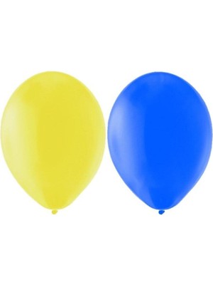 Star 50'lü Sarı Lacivert Balon ve Balon Zinciri Seti