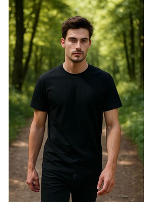 Erkek %100 Pamuk Basic T-Shirt