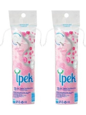 İpek Makyaj Temizleme Pedi - 70'li Paket, 2 Adet, %100 Pamuk, Alkol İçermeyen