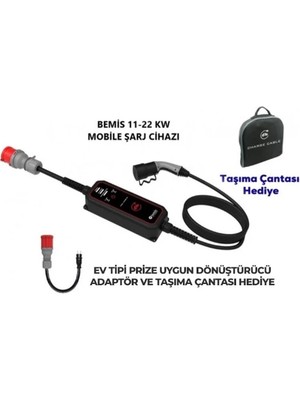 Bemis 11 - 22 Kw Pro Mobil Araç Şarj Aleti 5 Metre BEV-2331-0001