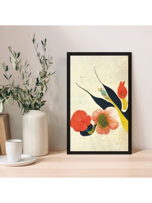 1 Adet Krem Mdf Zeminli Krem Dalgalar Mdf Çerçeve Görünümlü Mdf Tablo