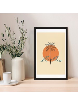 1 Adet Dekoratif Mdf Zeminli Altın Doğal Mdf Çerçeve Görünümlü Mdf Tablo