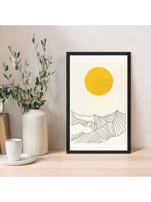 1 Adet Altın Desen Zeminli Altın Doğal Mdf Çerçeve Görünümlü Mdf Tablo