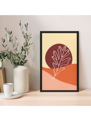 1 Adet Dekoratif Mdf Zeminli Açık Bej Soyut Mdf Çerçeve Görünümlü Mdf Tablo