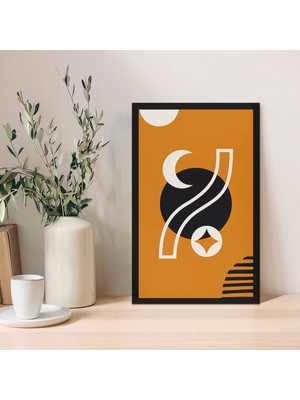 1 Adet Altın Desen Zeminli Bronz Doğal Mdf Çerçeve Görünümlü Mdf Tablo