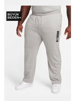 Erkek Büyük Beden Brooklyn Baskılı Ince Eşofman Altı  SPR25BEA54