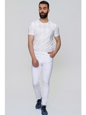 093 Beyaz Jean Pantolon
