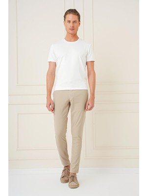 Efor Erkek Slim Fit Yan Cepli Esnek Pamuk Bej Pantolon P 1161