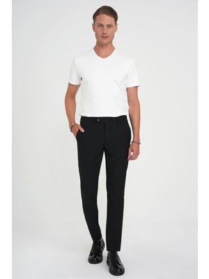 Efor Erkek Comfort Fit Rahat Kalıp Beli Lastikli Dokulu Siyah Jogger Pantolon  P 1192