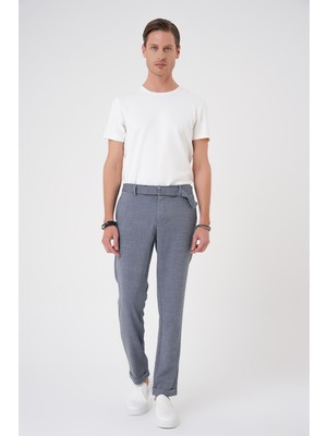 Comfort Fit Belden Kumaş Kemerli Pamuk Koyu Gri Jogger Pantolon P 1154