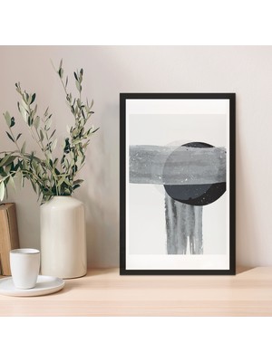 Zevahir Mobilya Dekorasyon Modern Tema Siyah MDF Zeminli Açık Bej Dalgalar MDF Tablo 20 x 30