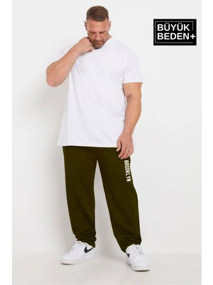 Erkek Büyük Beden Brooklyn Baskılı Ince Eşofman Altı  SPR25BEA54