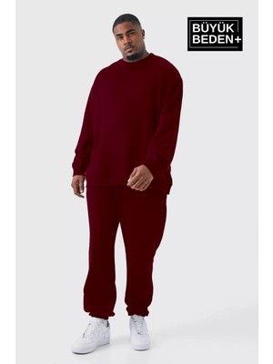 Superlife Bordo Erkek Battal Kesim Ince Eşofman Altı SPR24BEA51 Pamuk Polyester Karışımı Rahat Kullanım