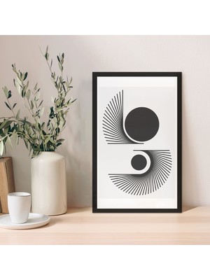 1 Adet Mavi Mdf Zeminli Krem Minimal Mdf Çerçeve Görünümlü Mdf Tablo