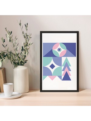 1 Adet Altın Desen Zeminli Açık Bej Doğal Mdf Çerçeve Görünümlü Mdf Tablo