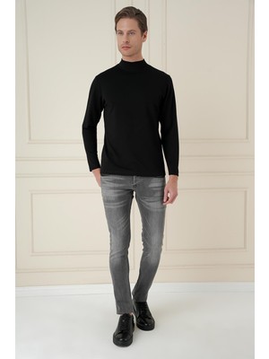 Efor Erkek Slim Fit Beş Cep Taşlama Eskitme Detaylı Gri Jean Kot Pantolon Denim 125