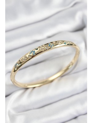 Pirinç Zirkon Taşlı Kelebek Model Gold Renk Kadın Kelepçe