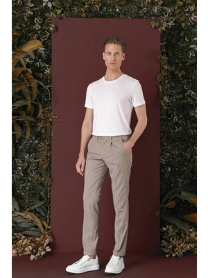 P 1133 Slim Fit Bej Spor Pantolon