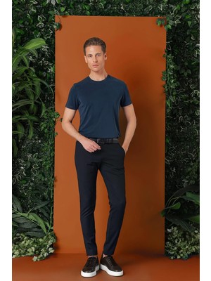 Efor Erkek Slim Fit Yan Cep Esnek Pamuk Casual Lacivert Pantolon P 1147