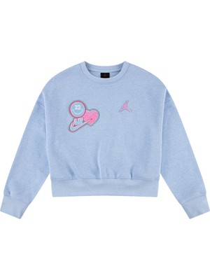 Nıke Jordan Jdg Blue Jeans & Blıng Flc Cre Kız Çocuk Sweatshirt 45F195