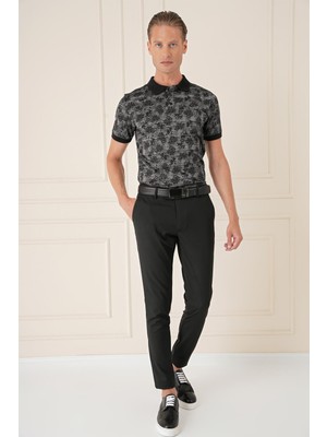 Efor Slim Fit Yan Cep Esnek Pamuk Casual Siyah Pantolon P 1147