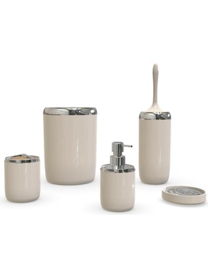 Primanova PRİMANOVA LİMA XL KROM DEKORLU BANYO SETİ BEJ M-SAS04-09-P